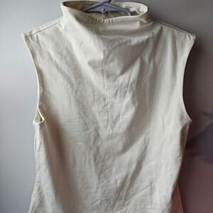 X-Small New Day beige top sleeveless layer cowl neck